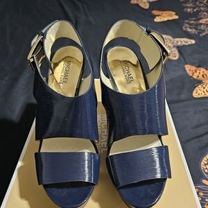 Michael Kors Midnight Blue Wedge Sandals